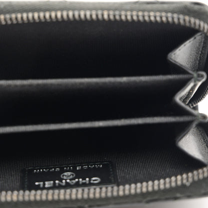 Chanel Lambskin Quilted Zip Coin Purse So Black 5 of 8