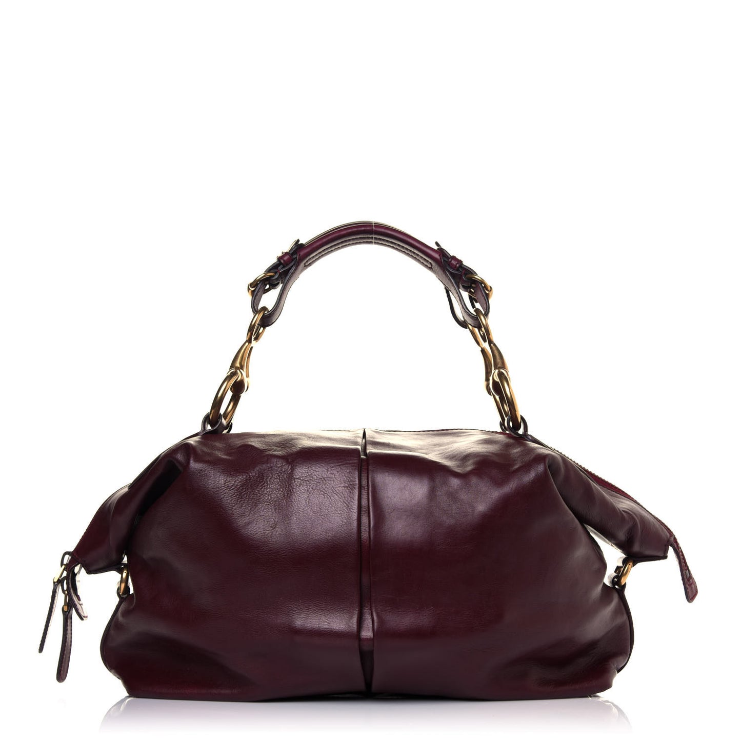 Soft Calfskin Icon Top Handle Bag Burgundy