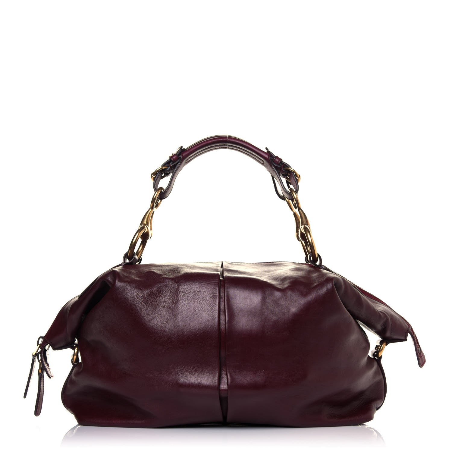 Gucci Soft Calfskin Icon Top Handle Bag Burgundy 1 of 19