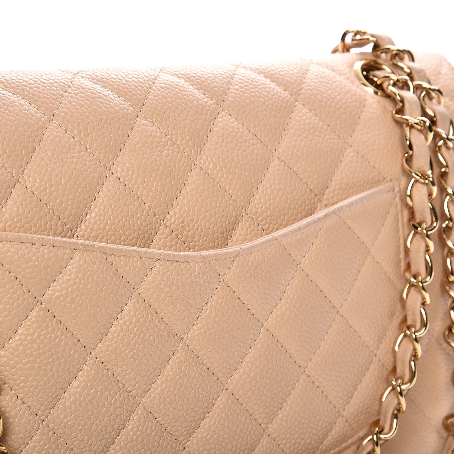 Chanel Caviar Quilted Medium Double Flap Beige Clair 10 of 16