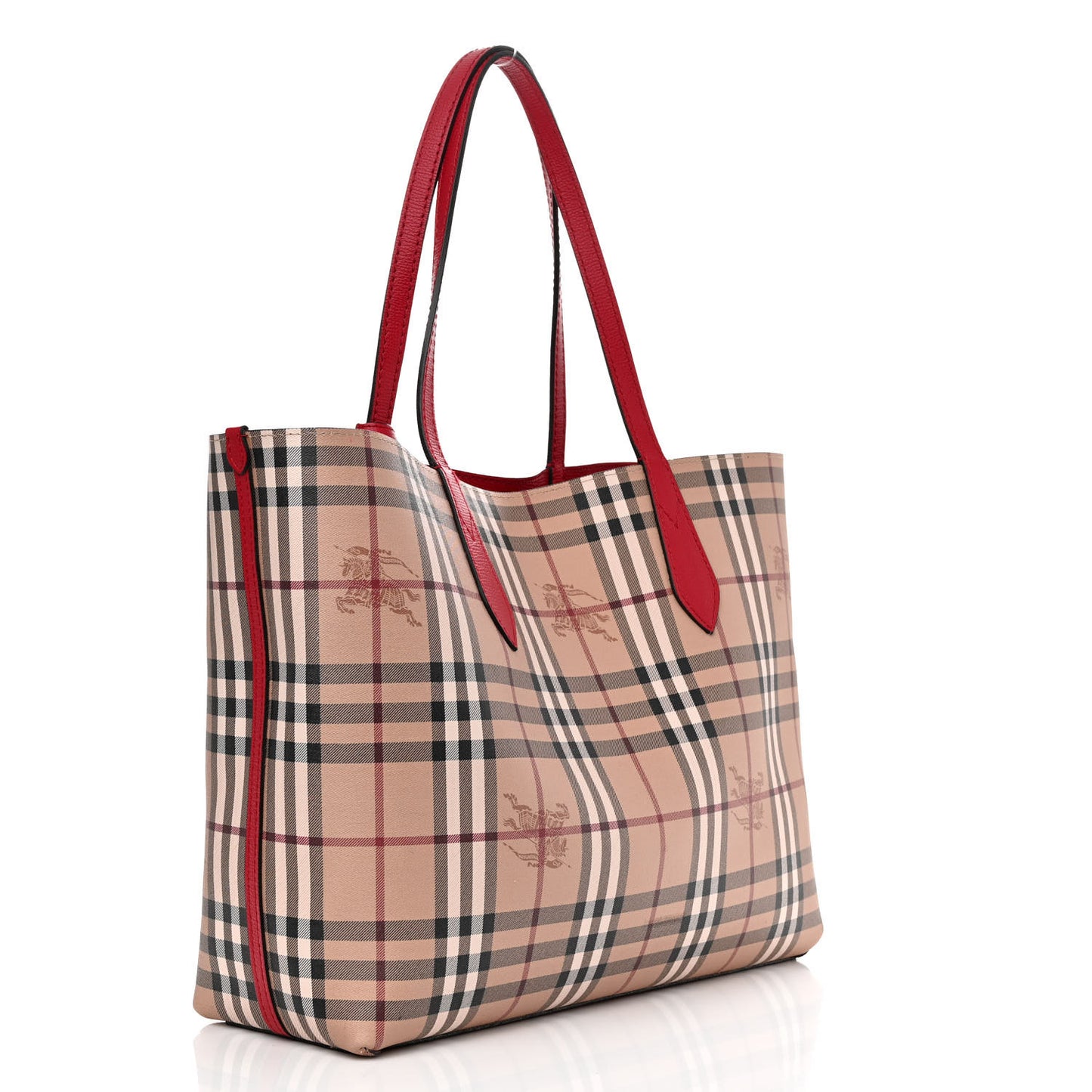Haymarket Check Medium Reversible Tote Poppy Red