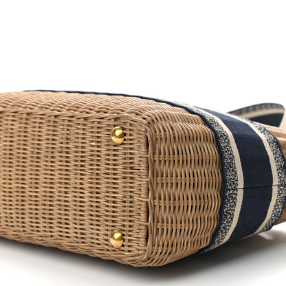 Christian Dior Wicker Oblique Basket Bag Blue 9 of 9
