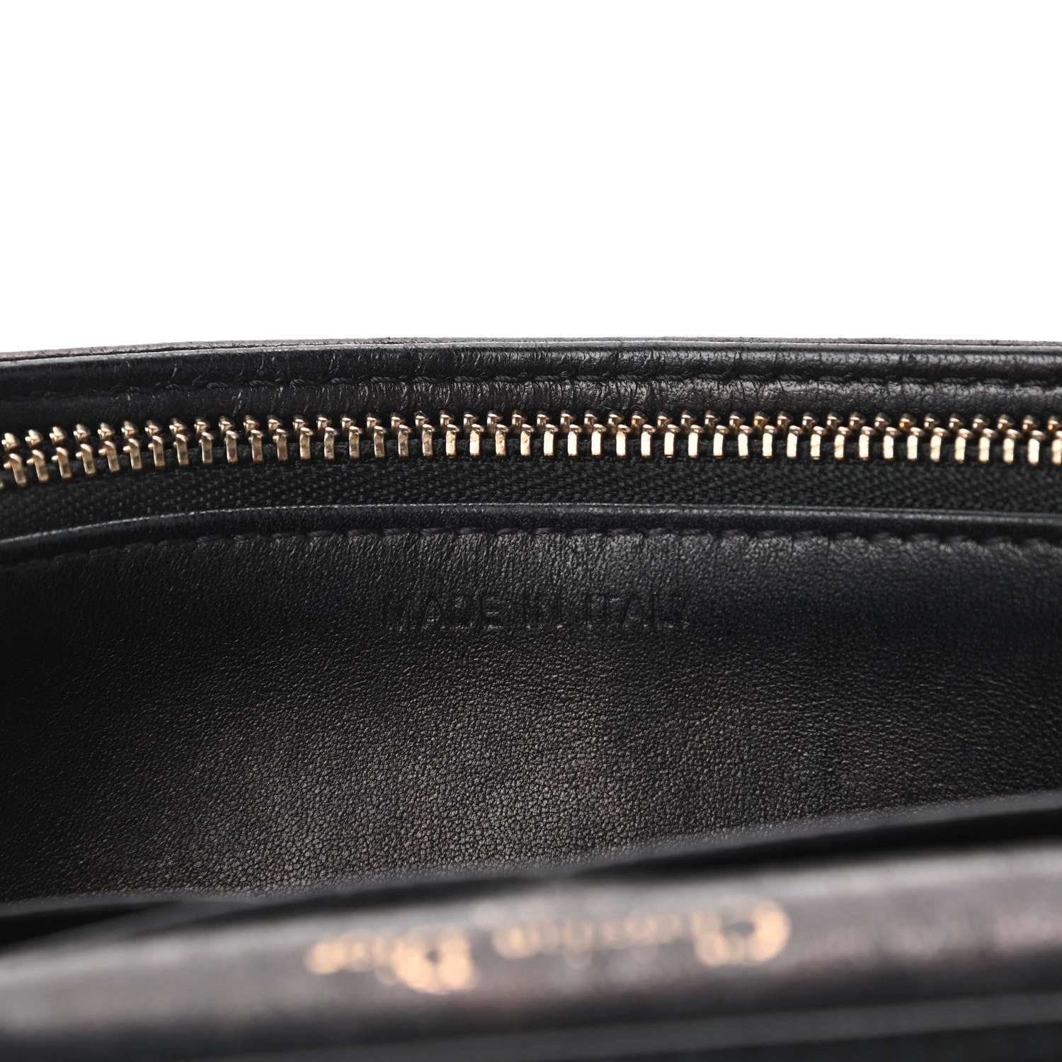Christian Dior Calfskin Studded Diorama Wallet on Chain Pouch Black 7 of 10