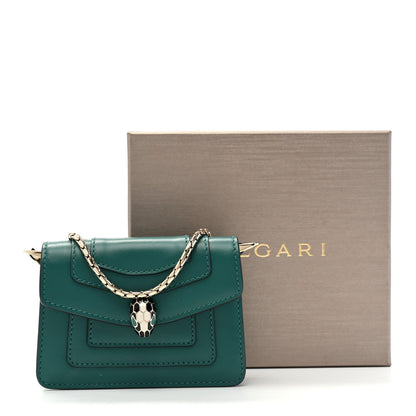 Bulgari Calfskin Serpenti Forever Miniature Bag Charm Emerald Green 9 of 9