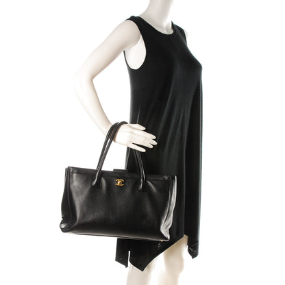 Chanel Calfskin Cerf Executive Shopper Tote Black 2 of 7