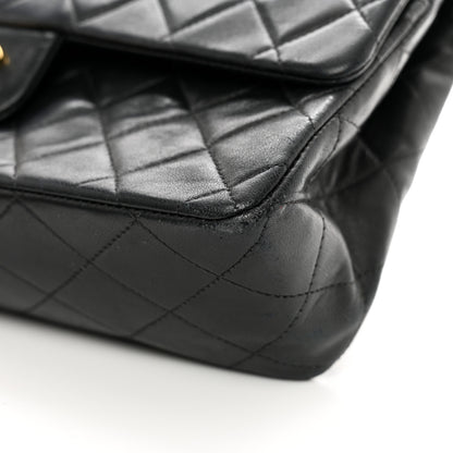 Chanel Lambskin Quilted Medium Double Flap Black 12 of 13
