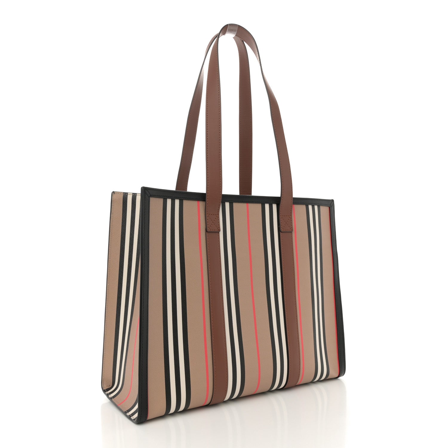 Burberry E-Canvas Stripe Book Tote Archive Beige 3 of 11