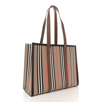 Burberry E-Canvas Stripe Book Tote Archive Beige 3 of 11