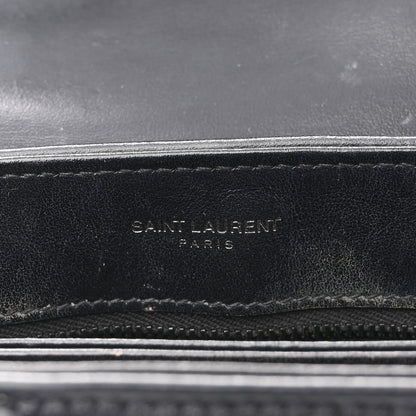 Saint Laurent Calfskin Y Quilted Monogram Monochrome Toy Loulou Crossbody Bag Black 6 of 10