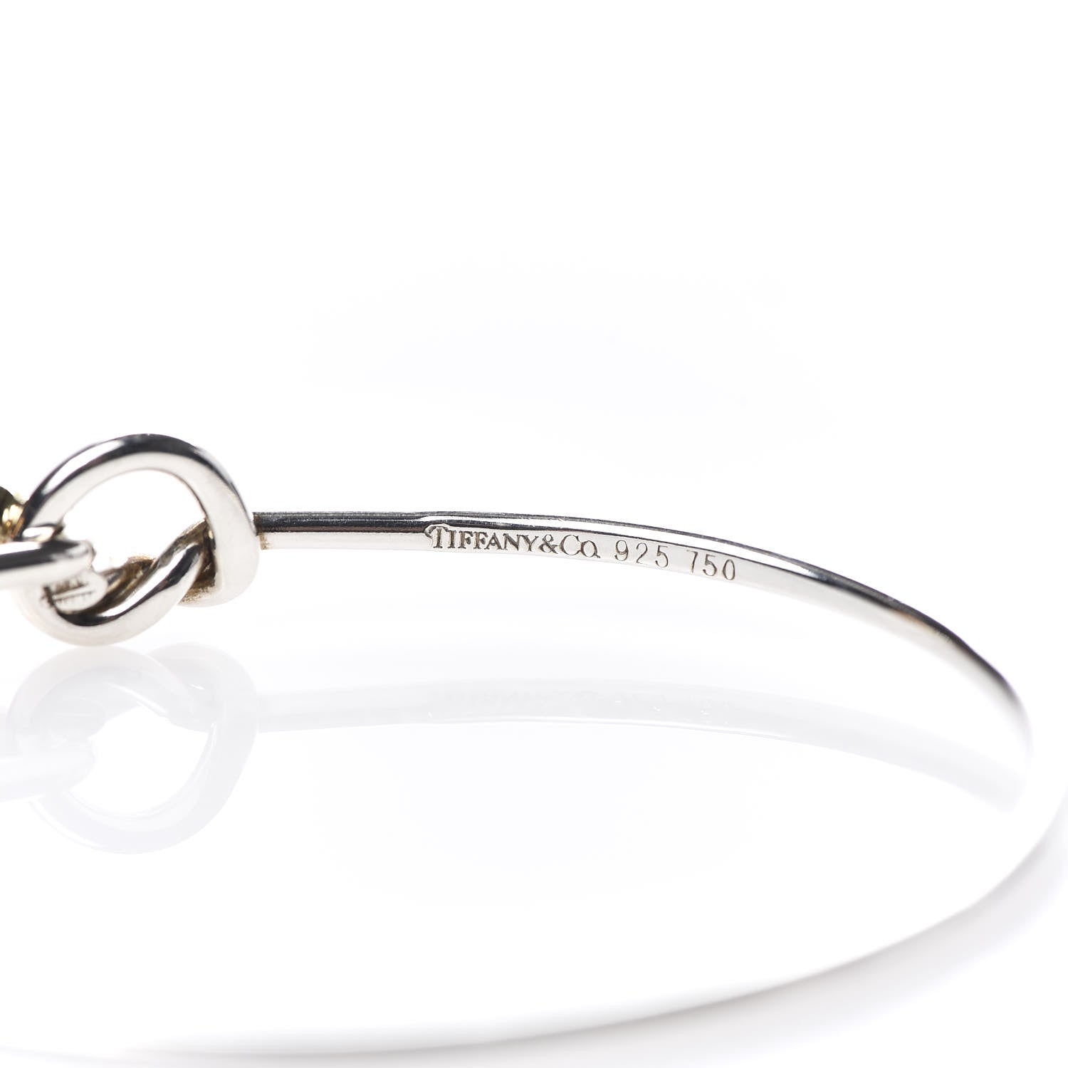 Tiffany Sterling Silver 18K Yellow Gold Knot Bracelet 4 of 5