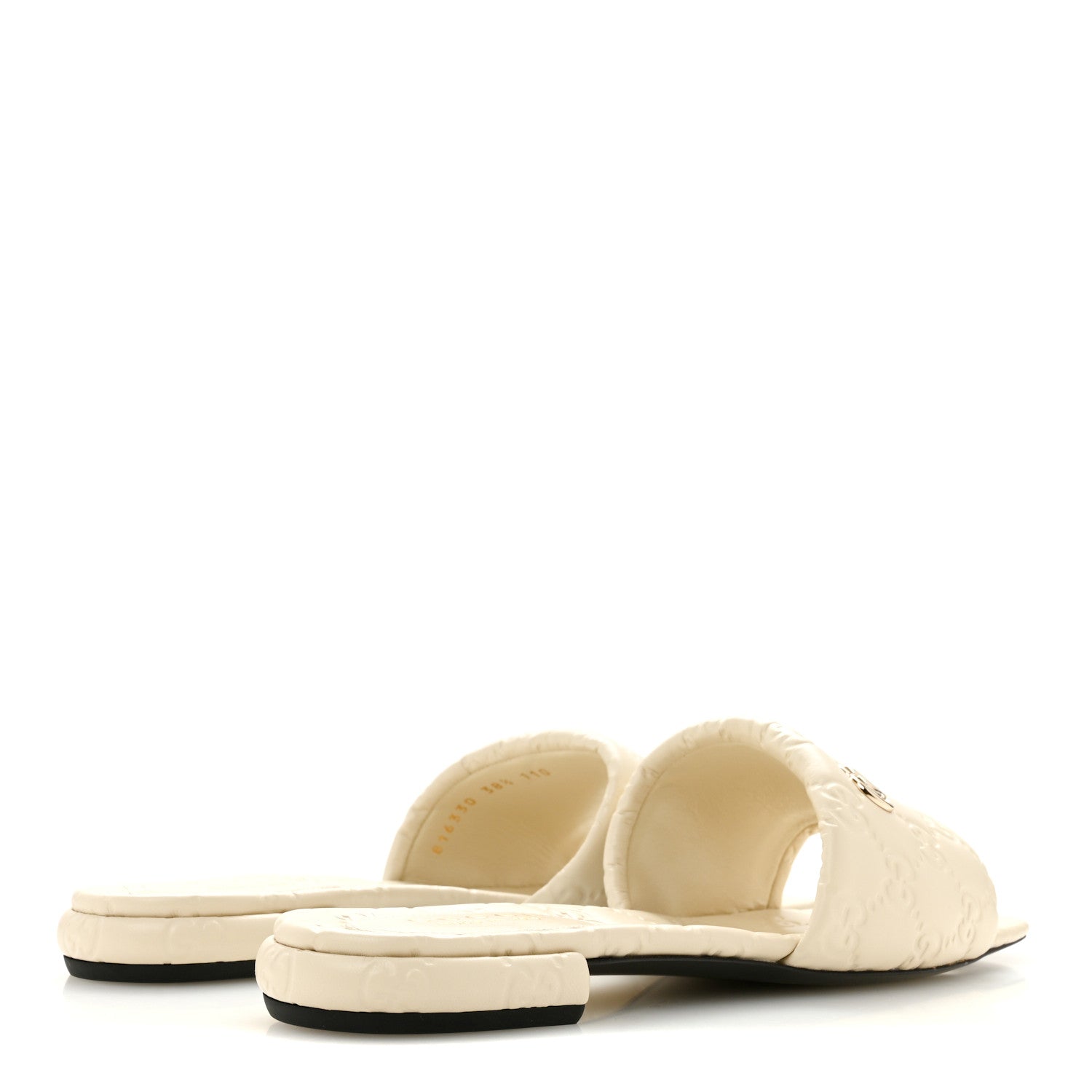 Gucci Nappa Double GG Flat Slide Sandals 38.5 New Ivoire 5 of 10