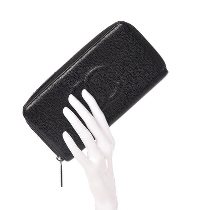 Chanel Caviar Timeless CC Zip Around Wallet Black 2 of 16