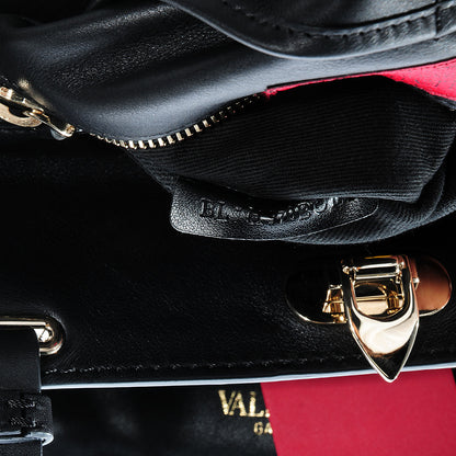 Valentino Garavani Vitello Medium Rockstud Tote Black 7 of 7