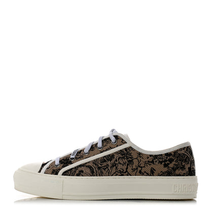 Christian Dior Canvas Toile De Jouy Embroidered Womens Walk'N'Dior Low Top Sneakers 40.5 Hazelnut Black 1 of 8