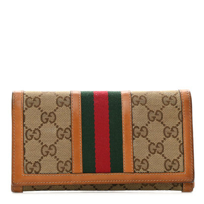Gucci Monogram Vintage Web Continental Wallet Tobacco 1 of 12