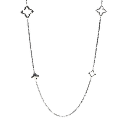 David Yurman Sterling Silver 25mm Quatrefoil Chain Necklace 1 of 5