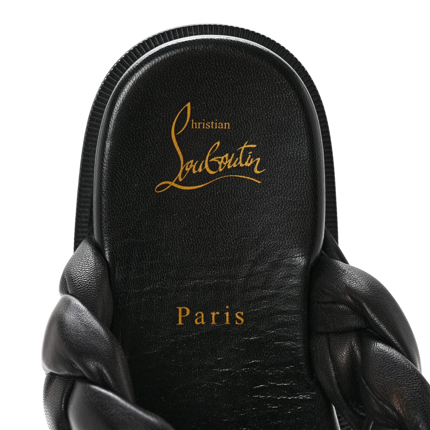 Christian Louboutin Calfskin Braided Just Brio Slide Sandals 39 Black 6 of 10
