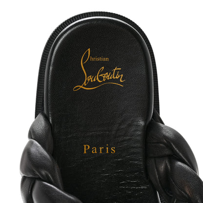 Christian Louboutin Calfskin Braided Just Brio Slide Sandals 39 Black 6 of 10