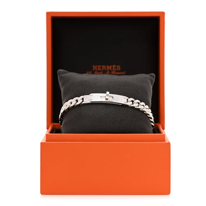 Hermes Sterling Silver TPM Kelly Gourmette Bracelet LG 6 of 6