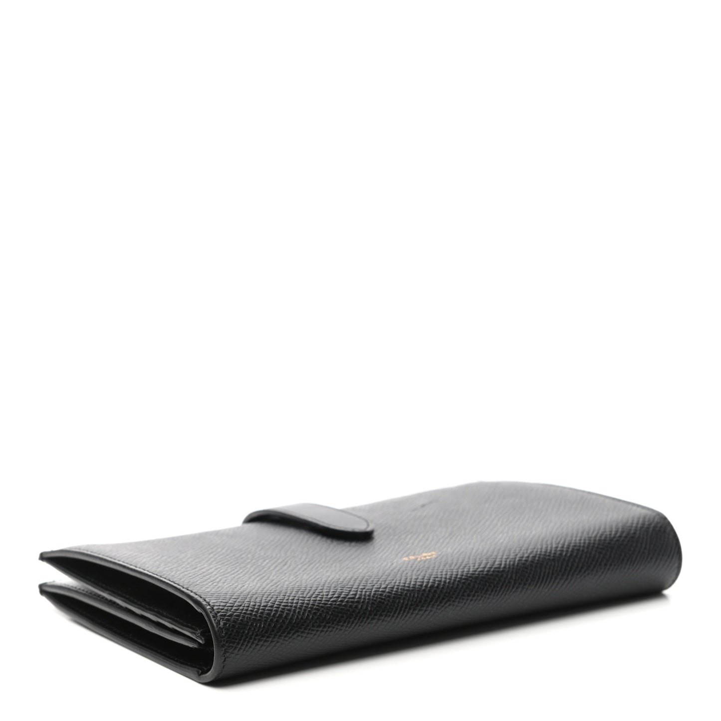 Grained Calfskin Large Multifunction Strap Wallet Black