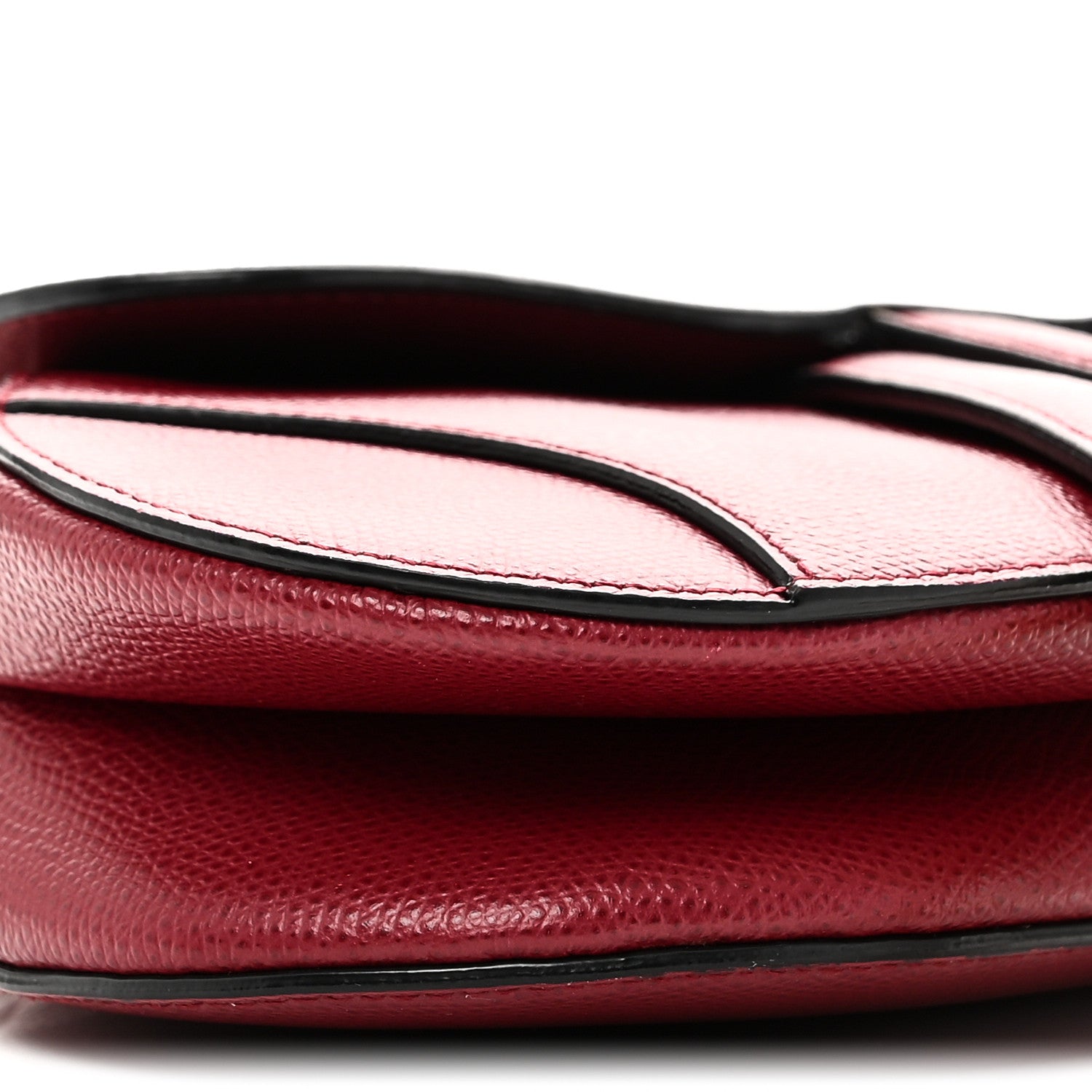 Christian Dior Grained Calfskin Mini Saddle Bag Red 9 of 11