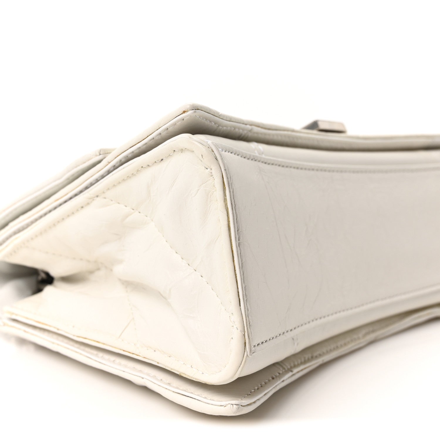 Balenciaga Crushed Calfskin Quilted Small Crush Chain Bag Optic White 9 of 10