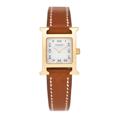 Hermes Stainless Steel Epsom 17.2mm Heure H Hour Quartz Watch Gold 1 of 5