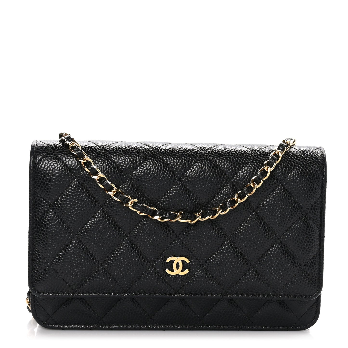 Caviar Quilted Wallet On Chain WOC Black