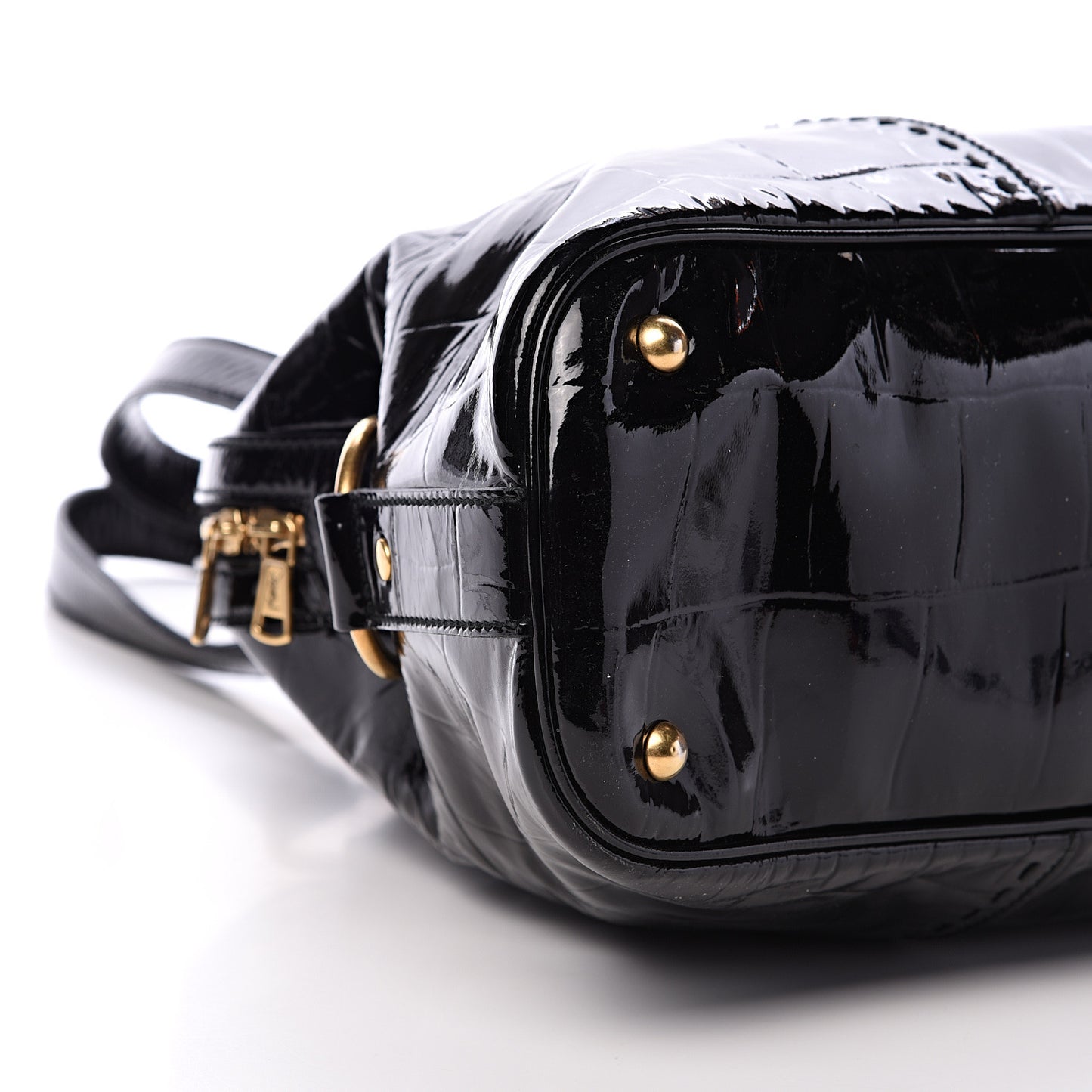 Crocodile Embossed Patent Large Muse Black