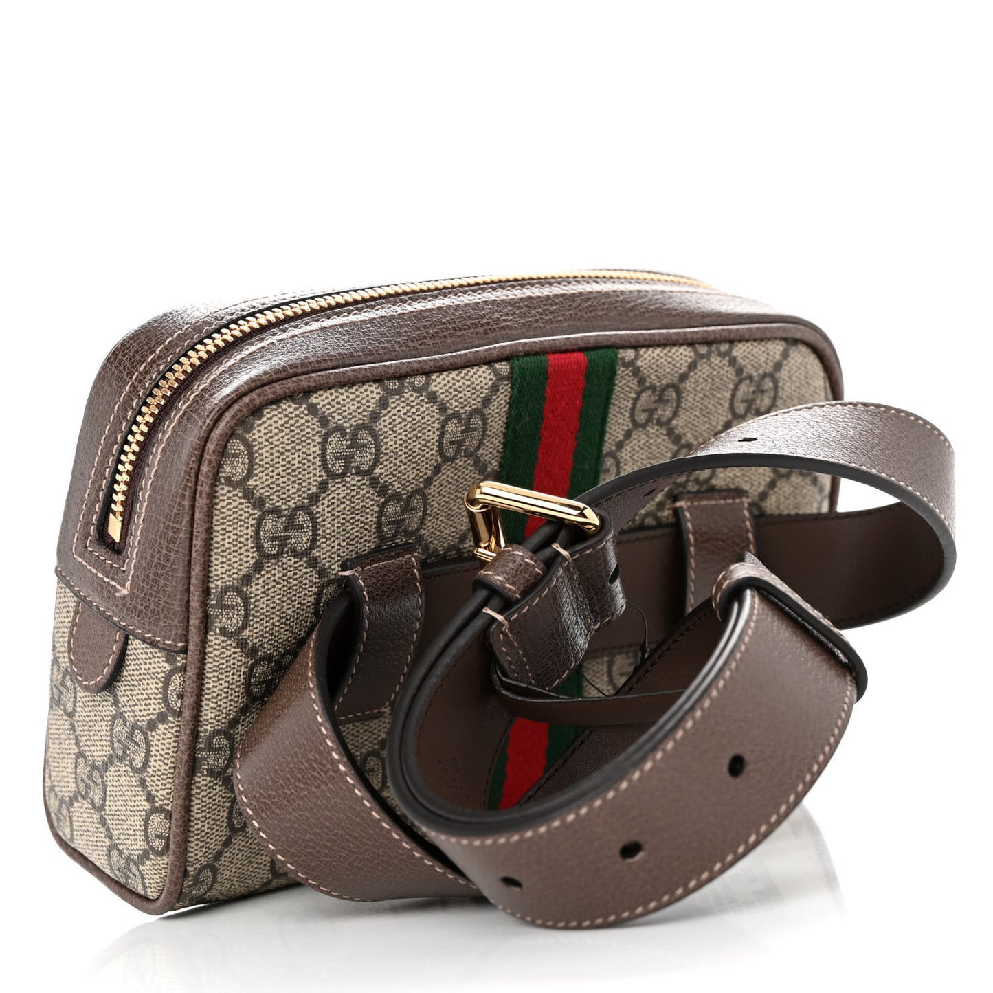 GG Supreme Monogram Small Ophidia Belt Bag 75 30 Dark Brown