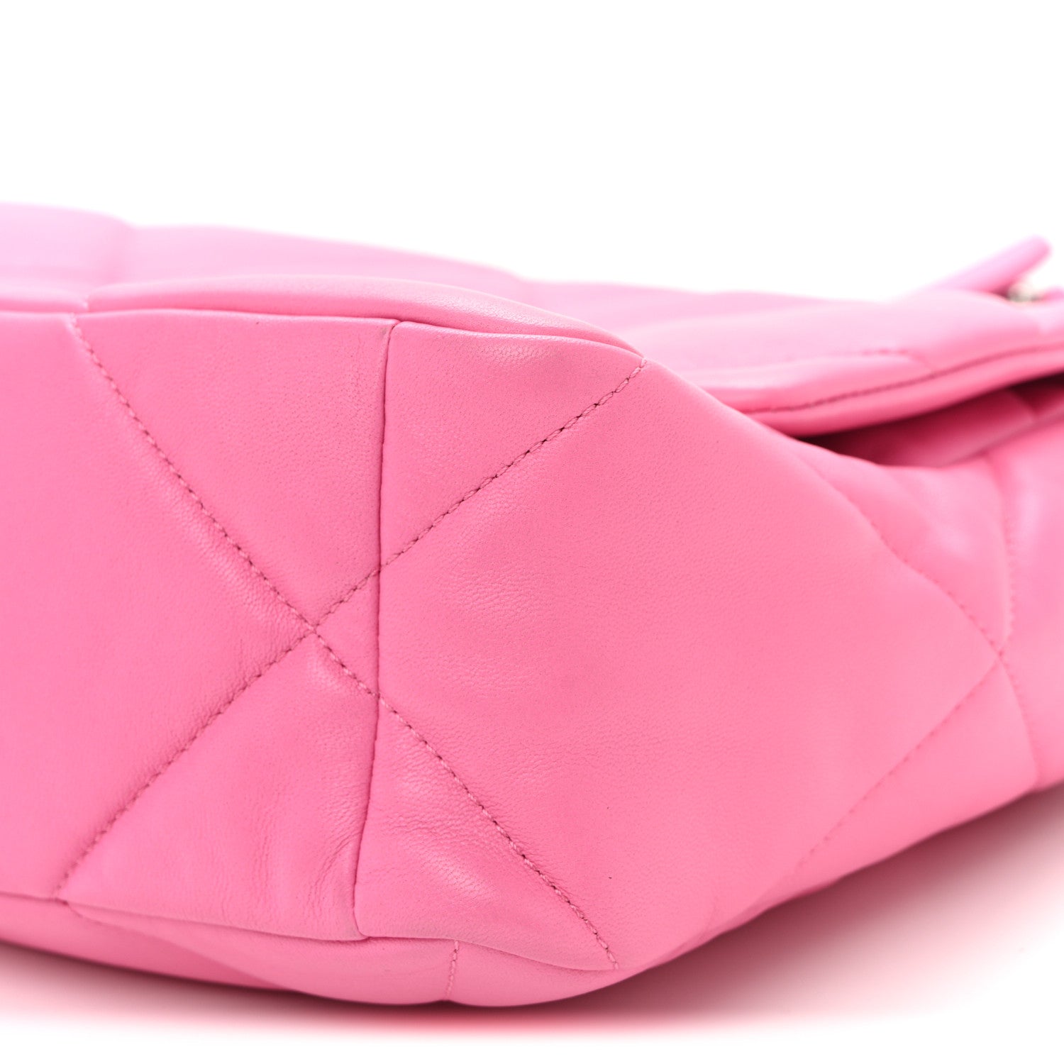 Chanel Lambskin Quilted Large Chanel 19 Flap Neon Pink 10 of 10