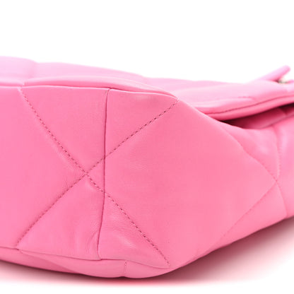 Chanel Lambskin Quilted Large Chanel 19 Flap Neon Pink 10 of 10
