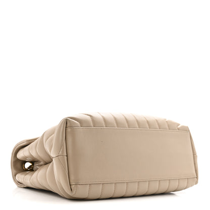 Saint Laurent Calfskin Y Quilted Monogram Medium Loulou Chain Satchel Dark Beige 4 of 18