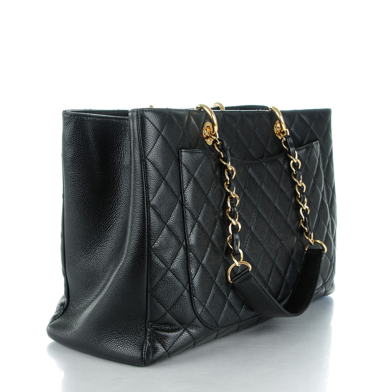 Chanel Caviar Quilted XL Grand Shopping Tote GST Black 3 of 10