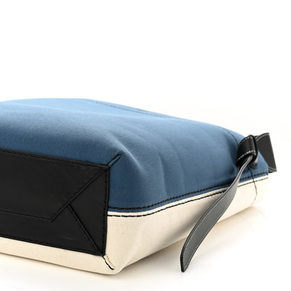 Celine Canvas Small Twisted Cabas Beige Blue 9 of 9