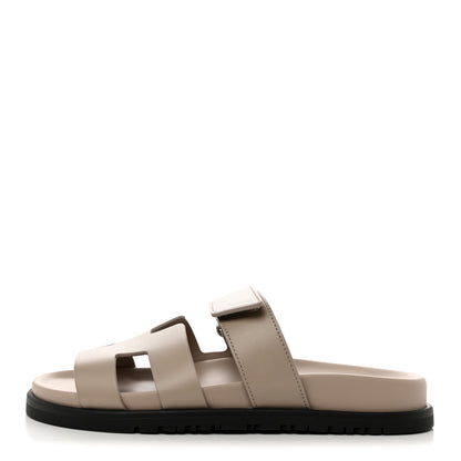 Hermes Calfskin Womens Chypre Sandals 36 Beige Mastic 1 of 9