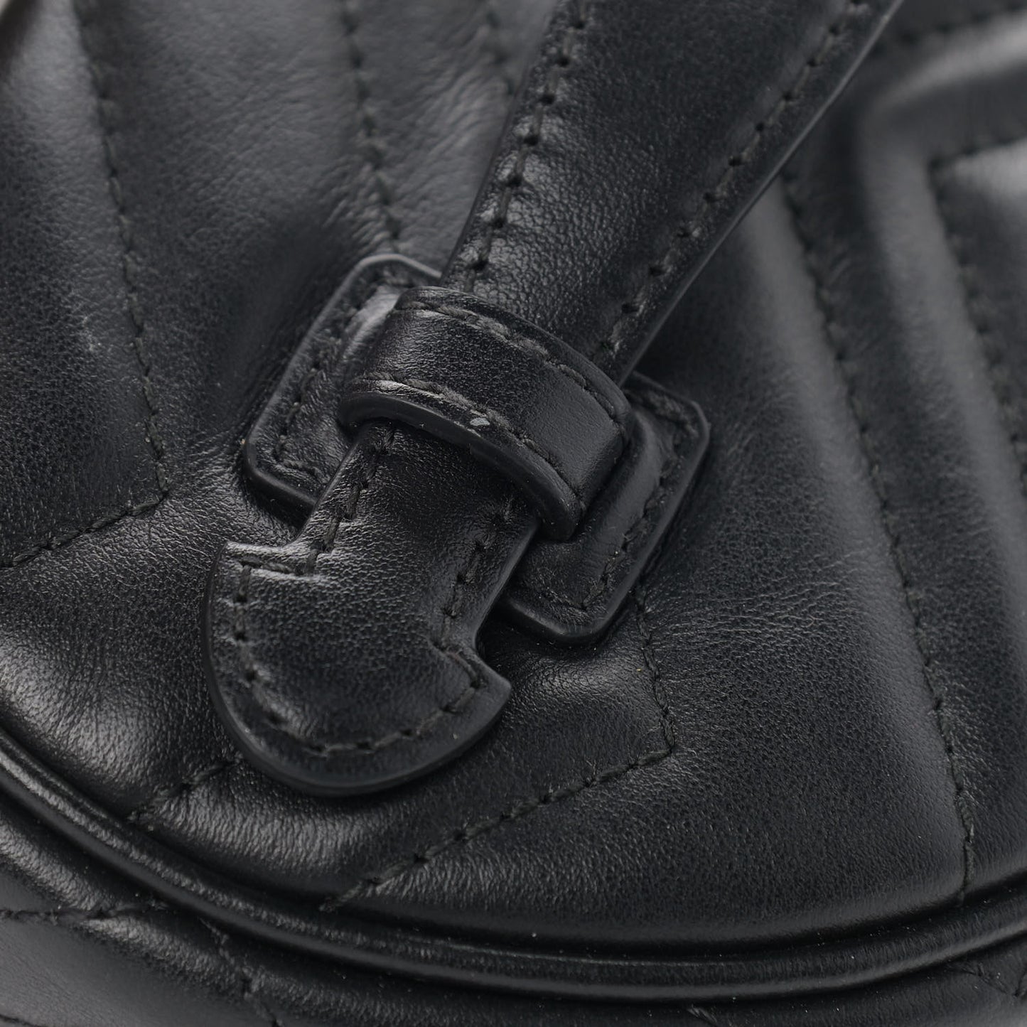 Calfskin Matelasse Mini GG Marmont Round Backpack Black
