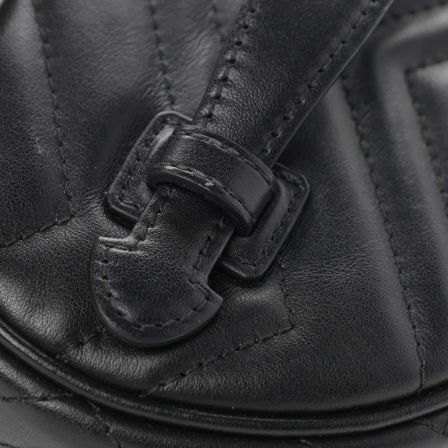 Gucci Calfskin Matelasse Mini GG Marmont Round Backpack Black 11 of 16