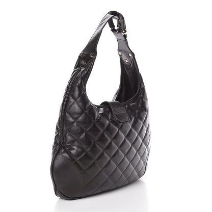Burberry Calfskin Quilted Brook Hobo Dark Brown 3 of 9