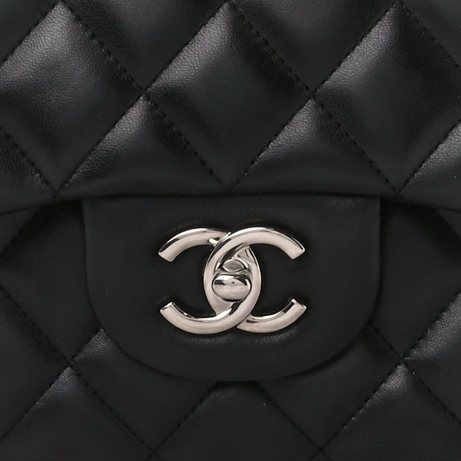 Chanel Lambskin Quilted Jumbo Double Flap Black 9 of 11