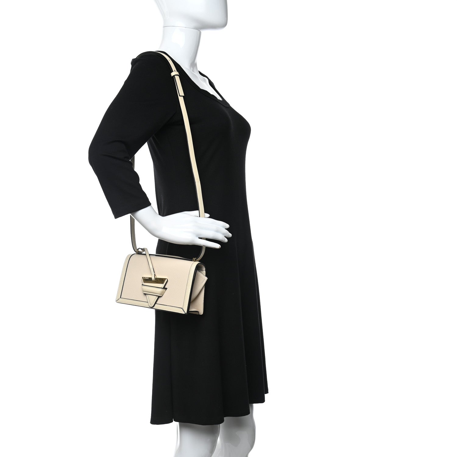Loewe Calfskin Small Barcelona Shoulder Bag Ivory 2 of 10