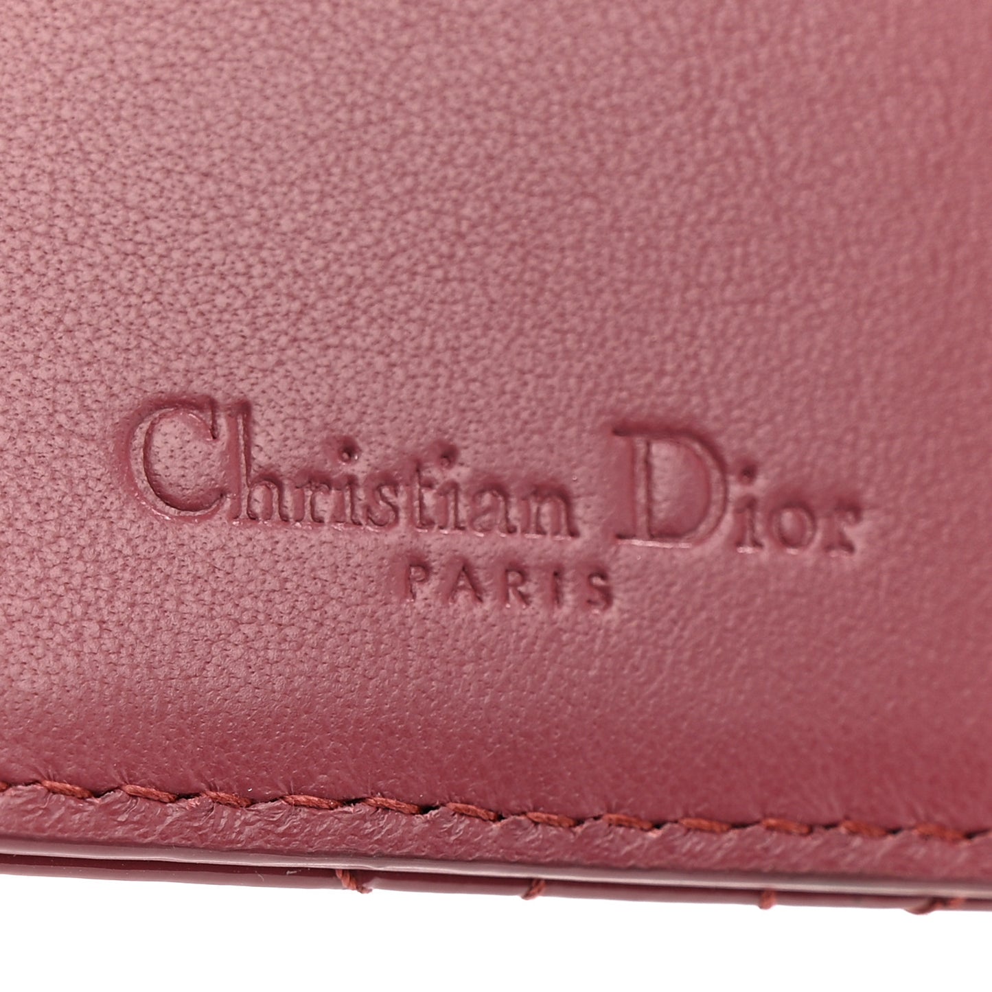 Patent Cannage Small Lady Dior Flap Card Holder Pink