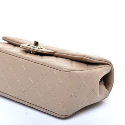 Chanel Lambskin Quilted Mini Rectangular Flap Dark Beige 7 of 11