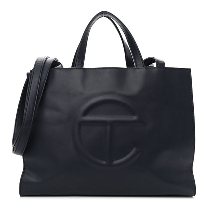 Telfar Vegan Leather Medium Shopping Bag Navy 1 of 12