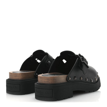 Christian Dior Calfskin Diorquake Buckled Lug Sole 15mm Clogs 36 Black 5 of 11