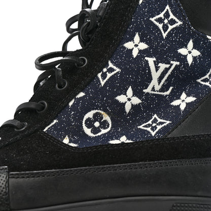 Louis Vuitton Calfskin Monogram Denim Laureate Platform Desert Boots 39.5 Navy Blue 11 of 12