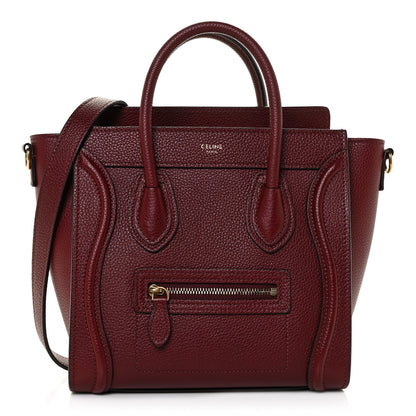 Celine Drummed Calfskin Nano Luggage Light Burgundy 1 of 10