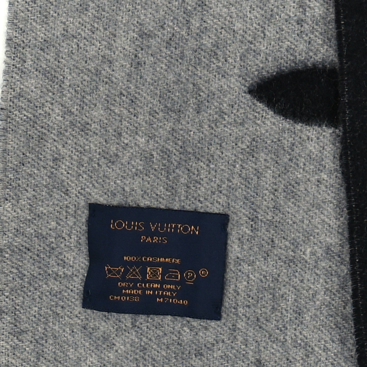 Louis Vuitton Cashmere Monogram Reykjavik Scarf Black 3 of 3