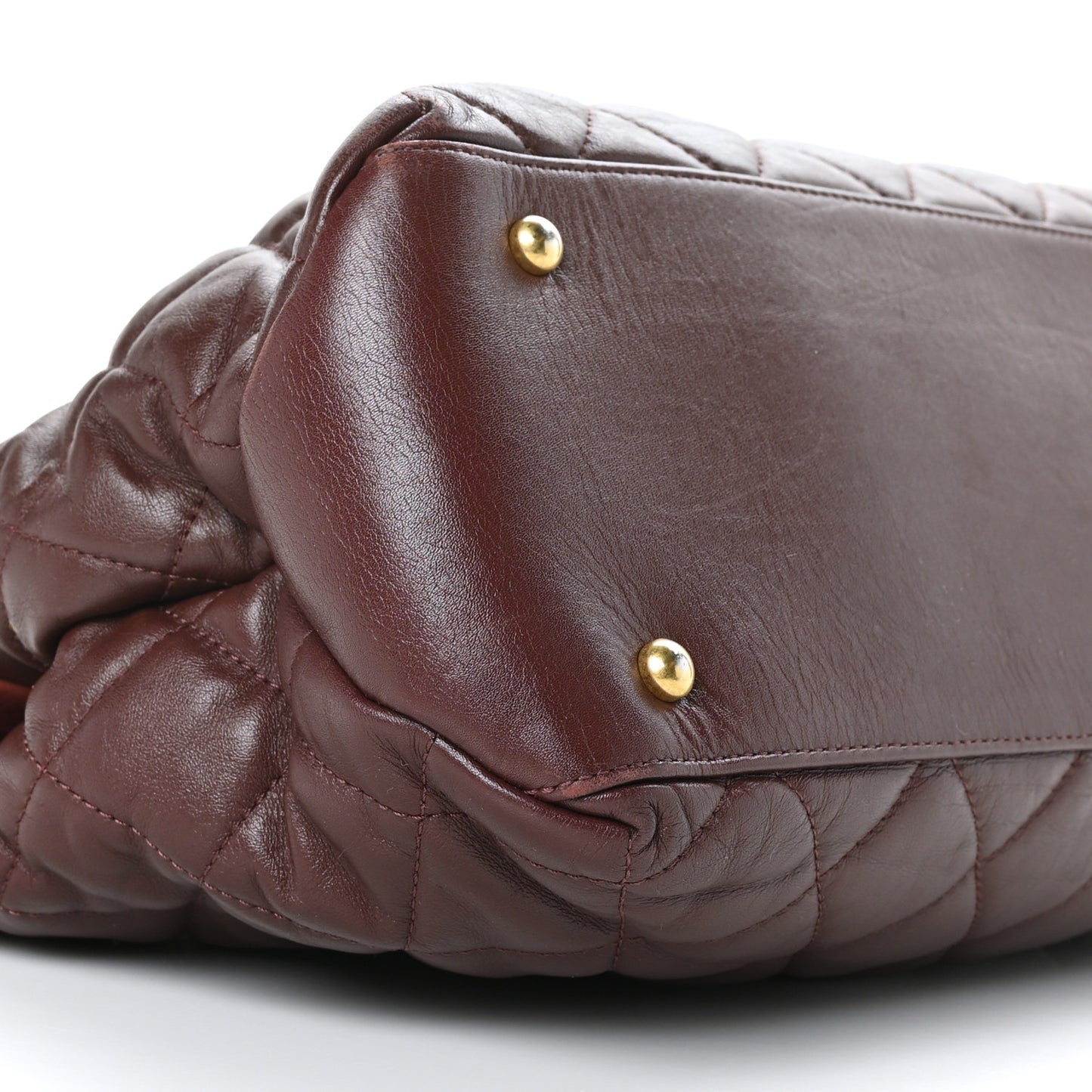 Calfskin Quilted Medium Soft Elegance Tote Burgundy