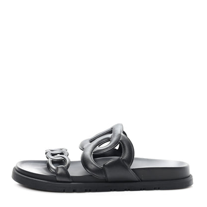 Hermes Nappa Extra Sandals 39 Black 1 of 9